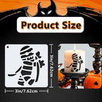 72 PCS 3x3 Inch Halloween Stencils - Image 2