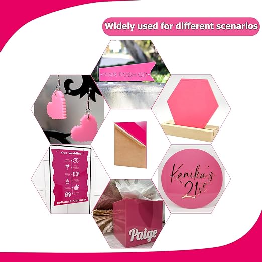 2 Pack 8'' x 12'' Opaque Pink Acrylic Sheet, 3mm Thick Acrylic Plexiglass Boards - Image 6