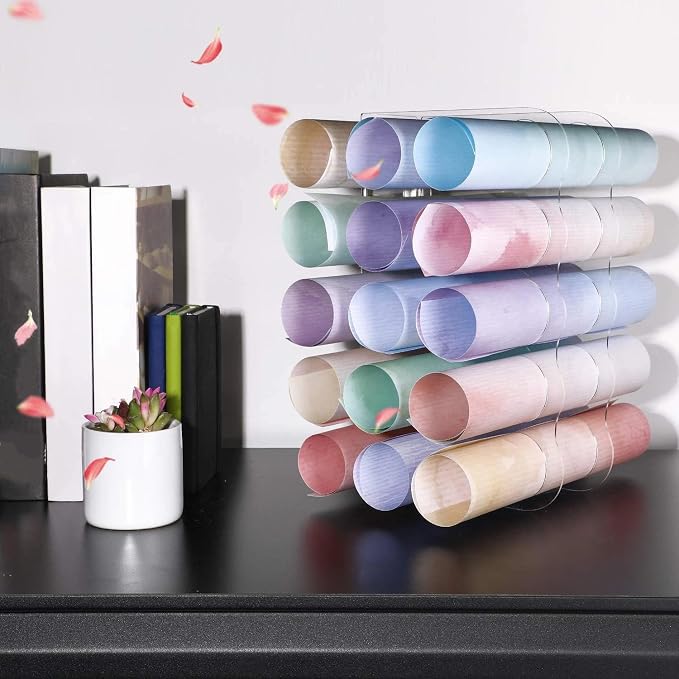 Outus Vinyl Storage Rack Acrylic 15 Holes Vinyl Roll Holder Craft Paper Storage - Image 6
