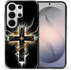 for Samsung Galaxy S26 Ultra Case, Cool Cross Pattern Glossy 2 in 1 Shockproof - Image 2