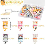 30 Pcs Cute Cat Push Pins, Resin Cat Push Pins Decorative Animal Thumb Tacks - Image 2