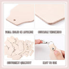 Landical 20 Pcs Leather Keychain Blank Craft Kit PU Leather Key Swivel Hook - Image 4