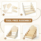 Paint Stand Compatible with Tamiya, Wooden | 4 Tier Paint Stand Rack, Model Kit - Image 6