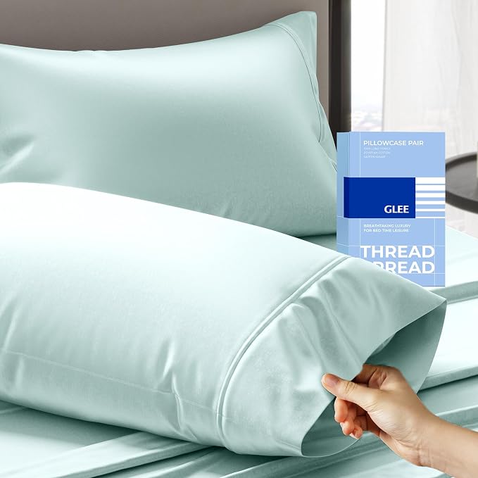 Thread Spread 100% Cotton Pillow Cases Queen Size Set of 2 by THREADSPREAD