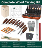 Wood Carving Kit, Deluxe Whittling Kit, 9 Wood Carving Knives 5 Chisels 4 Blocks - Image 4