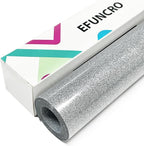 Efuncro- Sliver Glitter HTV Heat Transfer Vinyl by Unknown