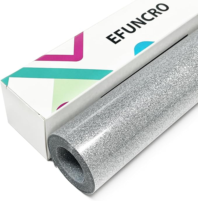Efuncro- Sliver Glitter HTV Heat Transfer Vinyl by Unknown