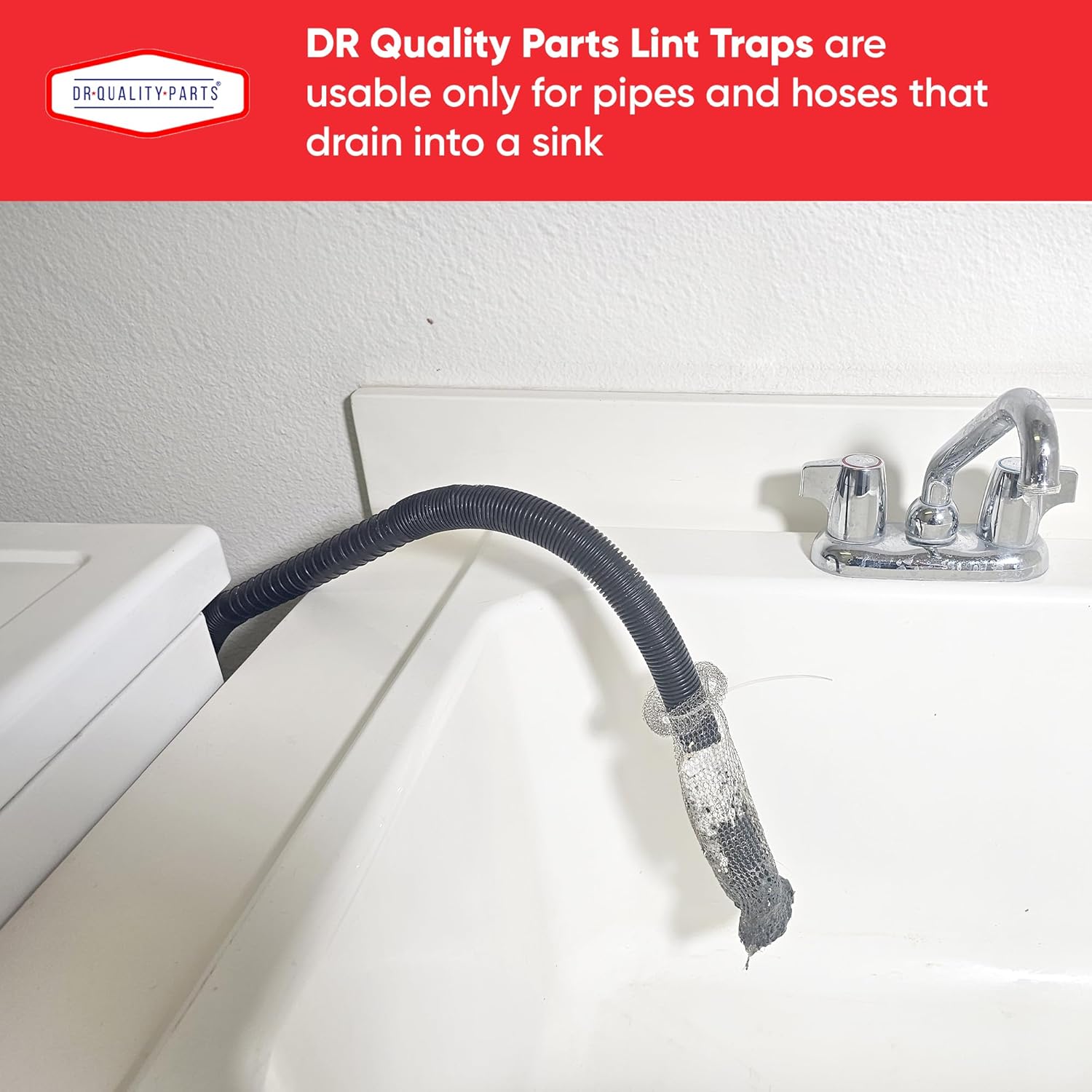 Washing Machine Lint Trap – Stainless Steel Hose Filter, Mesh Drain Catcher, Washer Sock Lint Remover, Rust-Free Snare Laundry Filter with Nylon Cable Ties, 29cmx6.5cm – 12-Pack