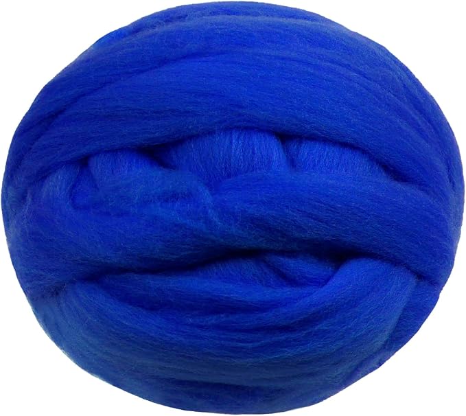 JeogYong Needle Felting Wool, 7.05oz Wool Roving Chunky Wool Yarn, Royal Blue by JeogYong