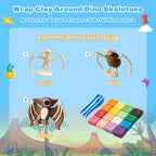 Air Dry Clay Dinosaur Kit for Kids, 12 Dino Skeleton Craft Set | 12 individual - Image 3