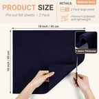 Navy Blue Felt Fabric Sheets 18" x 18" 1.6mm Soft Craft Felt | Soft Precut Felt - Image 2