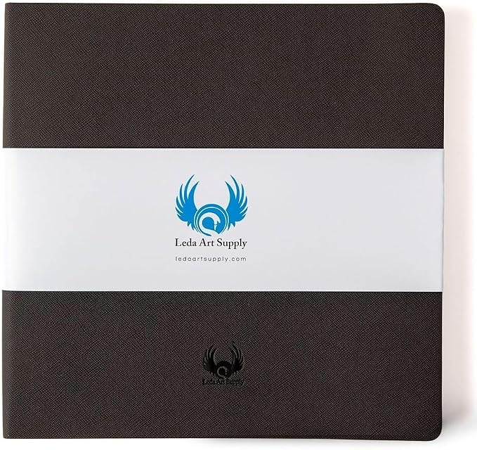 Square-Shaped Sketchbook, 8.3 x 8.3 inches, Lays Flat Flexible Sketch Book by LedaArtSupply