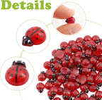 120PCS Mini Luminous Ladybug, Tiny Resin Ladybug Miniature Figurines, Glow in - Image 5