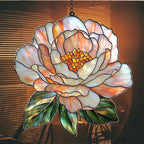 Pastel Pink Peony Acrylic Suncatcher Stained Glass Effect Window Car Hanging - Image 7
