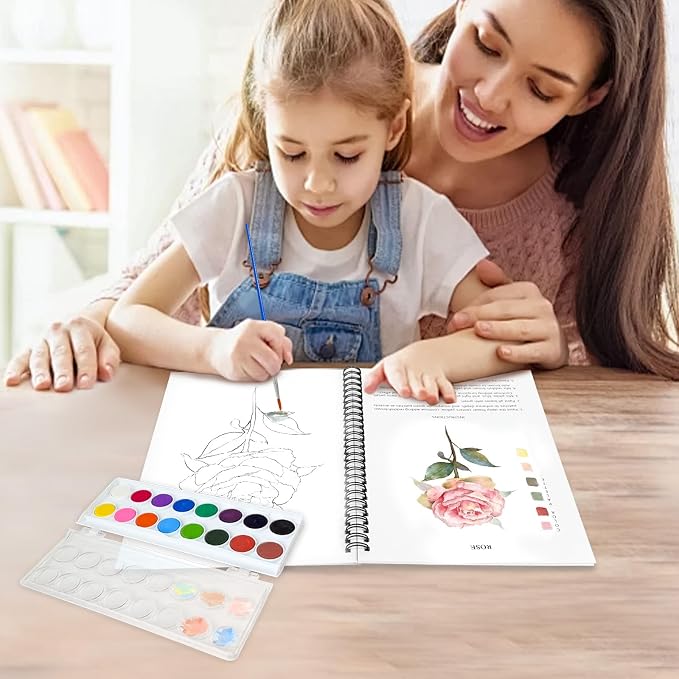 Watercolor Workbooks, 16 Colors Water Color Books Paint Set - Image 5