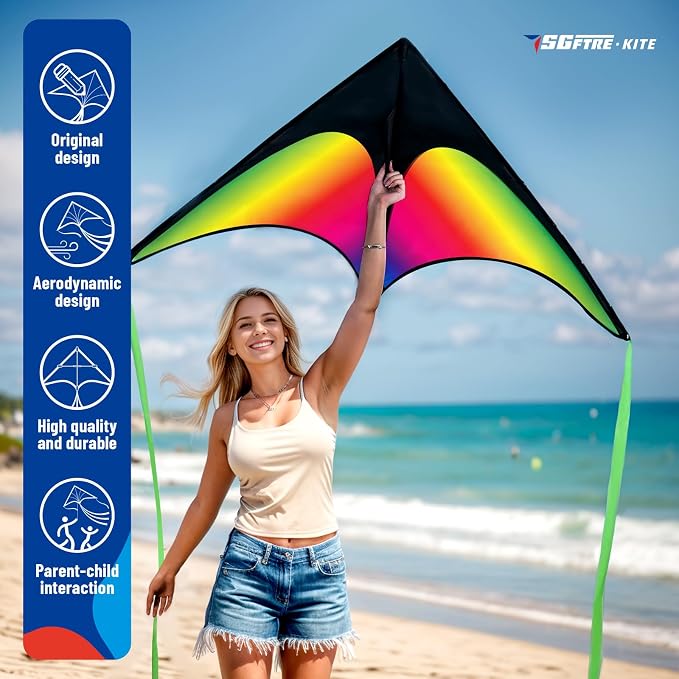 SGftre Delta Kite Two Set for Kids and Adults, Ideal Kids Kite and Adult Kites - Image 3