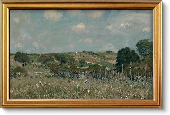VIYYIEA Large Gold Framed Wall Art, Landscape Picture -Grassland- 36" x 24" by VIYYIEAART