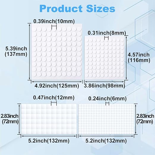 Joez Wonderful 4 Sheets Foam Adhesive Squares＆Circles, Precut Squares Strips - Image 2