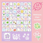 Flower Stencils for Painting, Professional Art Drawing Templates 64PCS 3x3 - Image 6