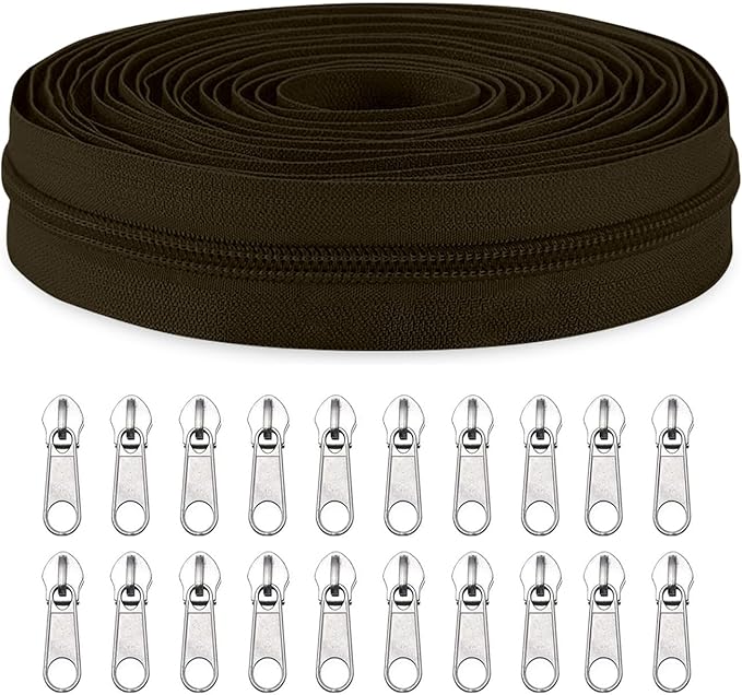 Sawoake #5 Nylon Coil Zippers by The Yard Bulk 10 Yards by Zipper