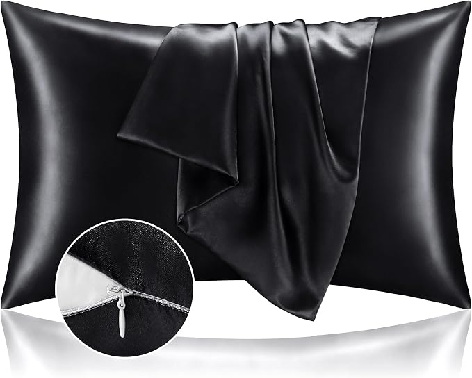 BEDELITE Satin Pillowcase with Zipper 2 Pack, Super Soft and Cooling Similar to by BEDELITE