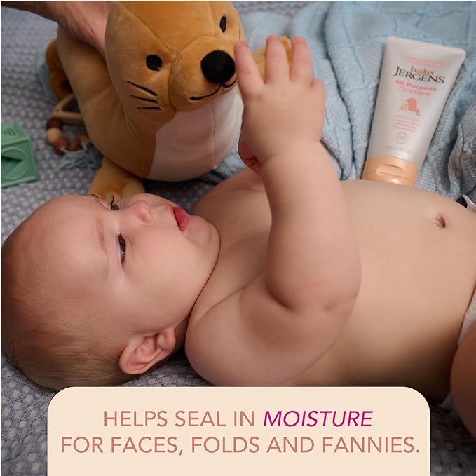 Jergens Baby All-Purpose Baby Ointment, Plant-Based Moisturizers, Petrolatum Free & Pediatrician-Tested, 5 Oz