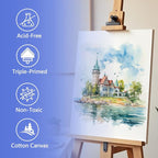 FUMILE 12x16 Canvas for Painting Stretched, 12 Pack Canvases for Painting-5/8 - Image 4