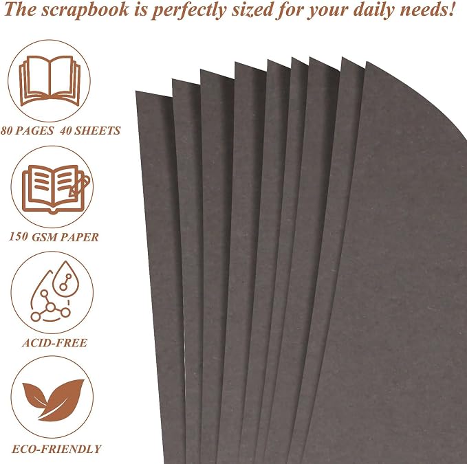 Joyberg Scrapbook 80 Pages, Scrapbooking Supplies 8 x 8 In, Scrapbook Album - Image 5