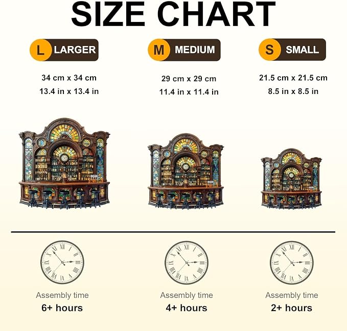 Classic Bar Puzzles Adults Gifts Wooden 200 Pieces 11.4 * 11.4in - Image 4