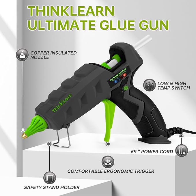 THINKLEARN Hot Glue Gun, Full Size, 60/100W Dual Power | Heavy Duty Glue Gun - Image 3