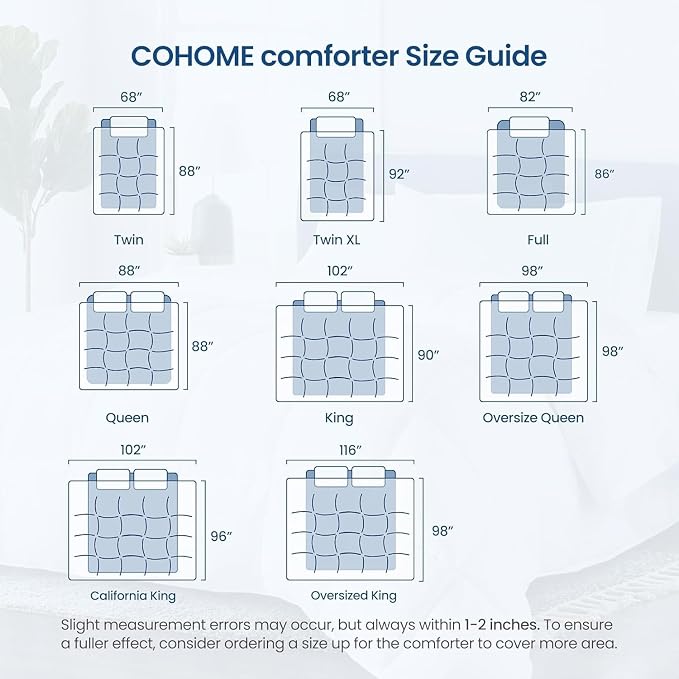 COHOME Oversized King Size Comforter, All-Season Quilted Down Alternative Duvet - Image 8