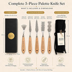 Palette Knife Set with Canvas Roll Bag & Gift Box, Painting Knives | Gift-ready - Image 2