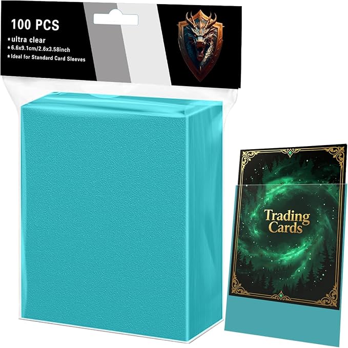 100 Count Card Sleeves for Trading Cards, Mint Green Deck Card Sleeve, Premium by ZLinwly