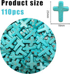 Turquoise Cross Beads for Bracelet Making - Image 2