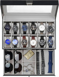 ProCase Watch Box, 12 Slot Mens Watch Case by ProCase