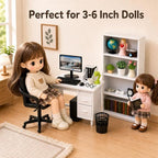 1:12 Scale Miniature Dollhouse Office Furniture Set 39pcs – Realistic Computer - Image 4