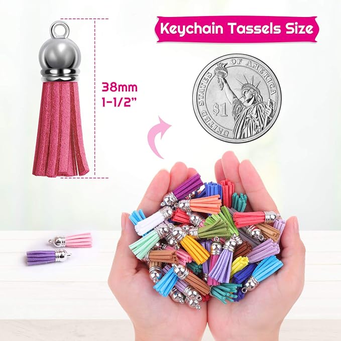 Cridoz 300pcs Tassels for Jewelry Making, Keychain Charms Bulk for Crafts - Image 3