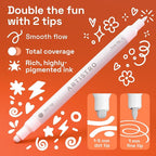 ARTISTRO 12 White Dual-Tip Acrylic Paint Markers – Paint Pens Set - Image 2