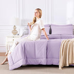 CozyLux King Size Comforter Set Lavender, 7 Pieces Bed in a Bag, Light Purple - Image 7