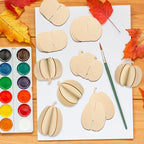 COCHIE DIY Fall 3D Pumpkins Wood Crafts to Paint, Paintable Unfinished Wooden - Image 5