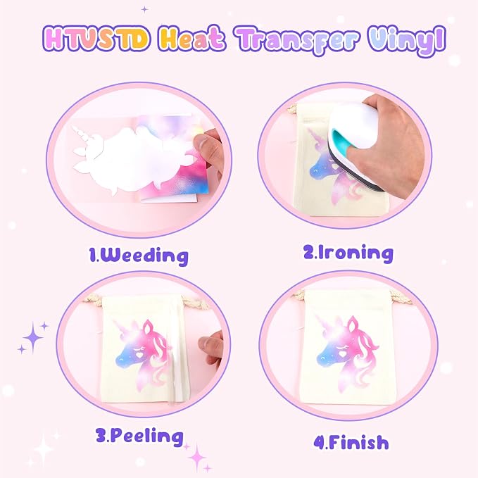 HTVSTD Holographic HTV Heat Transfer Vinyl 10pcs 12×10in Iron on Vinyl | - Image 3