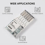 Grabie Micro Fineliner Pens, 6 Black Fine Line Waterproof Drawing Pens - Image 8