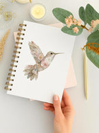 Vintage Floral Hummingbird Spiral Notebook, Hummingbird Lovers Gifts - Image 3