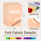 Cream Blush Soft Felt Sheets for Crafts, 1.6mm Thick, Kids' Crafts, DIY Projects - Image 2