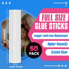 EZUVITA 50-Pack Full Size Hot Glue Sticks, 0.43” Dia x 6” Long | Clear - Image 3