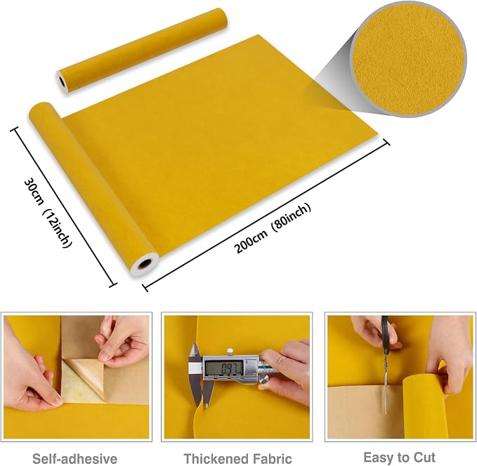 CRE8TIVE Mustard Yellow Velvet Drawer Liner Felt Velvet Flocking Liner - Image 8