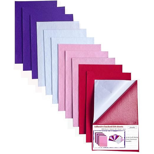 Jtnohx Self Adhesive Felt Sheets, 12 Pieces Felt Fabric by Jtnohx