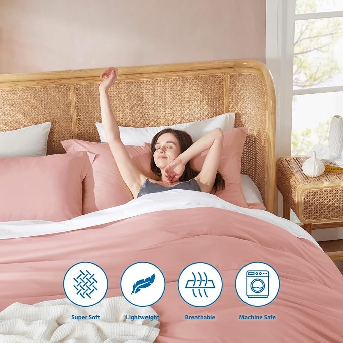 Nestl Blush Pink California King Duvet Cover Sets - Image 6