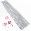 100 Pcs White Paper Wrapped Floral Stems Wire, 14 Inch 18 Gauge, Crafts Supplies by Rrshnsgv