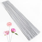 100 Pcs White Paper Wrapped Floral Stems Wire, 14 Inch 18 Gauge, Crafts Supplies by Rrshnsgv